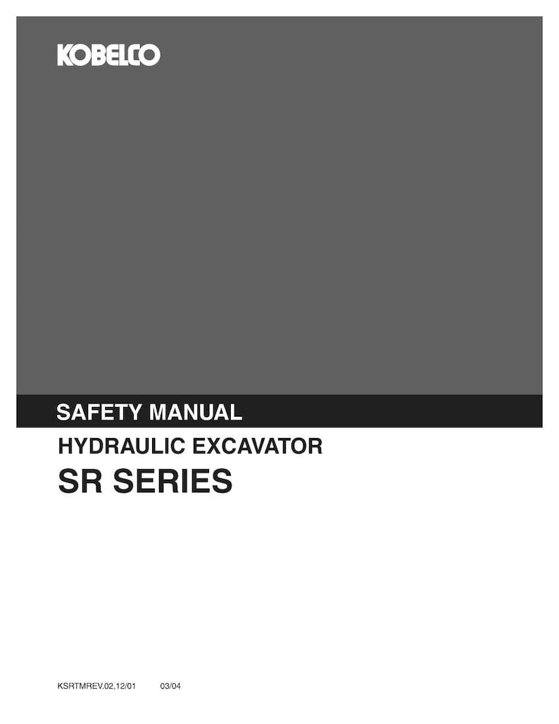 Kobelco Sr70, Sr115, Sr135, Sr200, SR235, SR Series Excavator Service Repair Workshop Manual | Instant PDF Download image 3