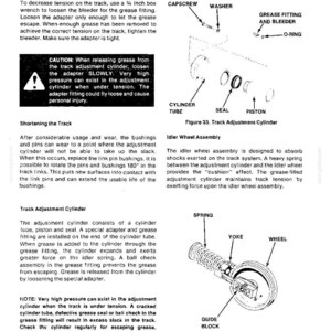 K&ouml;nnte beinhalten: Technisches Diagramm eines mechanischen Systems mit Beschriftungen f&uuml;r Komponenten wie Kapschraube, Unterlegscheibe, Zylinderrohr und Kolben. Enth&auml;lt eine Warnung bez&uuml;glich der Freisetzung von Fett und eine Darstellung einer Umlenkrollenanordnung.