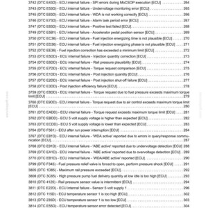 May include: A detailed technical document with a list of ECU internal failure codes and descriptions, including ROM error, shutdown failure, and sensor issues. The document is dated October 20, 2017.