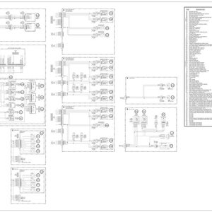 May include: A detailed electrical schematic for a CX350C excavator, presented in black and white. The diagram includes multiple circuit layouts, component symbols, and a legend. The title "CX350C EXCAVATOR ELECTRICAL SCHEMATIC" is visible.