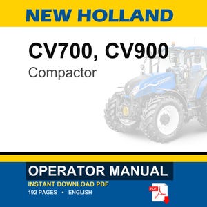 New Holland CV700, CV900 Compactors Operator Owners Operation Manual | Instant PDF Download image 1