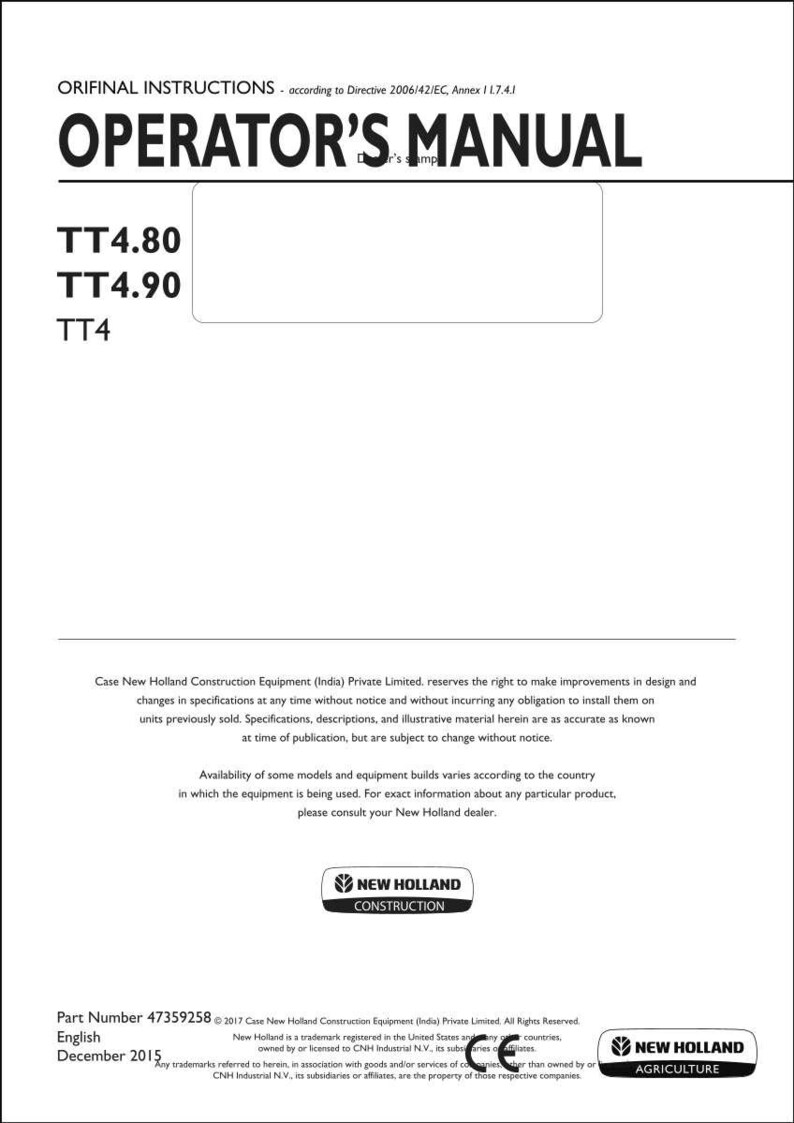 New Holland B80B Backhoe Loader Operator Owners Operation Manual | Instant PDF Download image 11