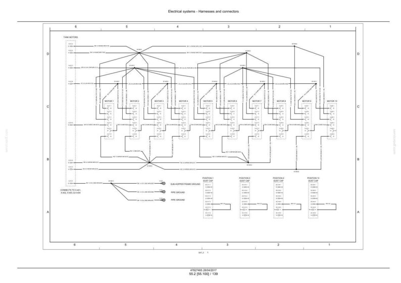 May include: Diagram of electrical systems, harnesses, and connectors. The image shows a detailed schematic with lines, boxes, and labels. The title "Electrical systems - Harnesses and connectors" is at the top.