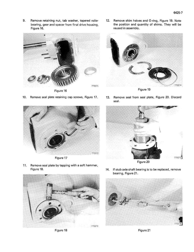 May include: A technical diagram with multiple images illustrating mechanical components and assembly steps. Text includes instructions for removing and replacing parts, with figure references for each step. The images are in black and white.