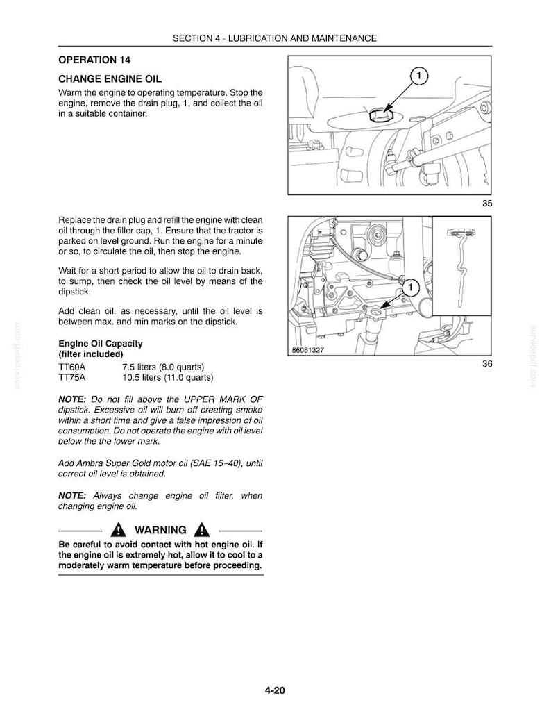 New Holland TT60A, TT75A Tractor Operator Owners Operation Manual | Instant PDF Download image 8