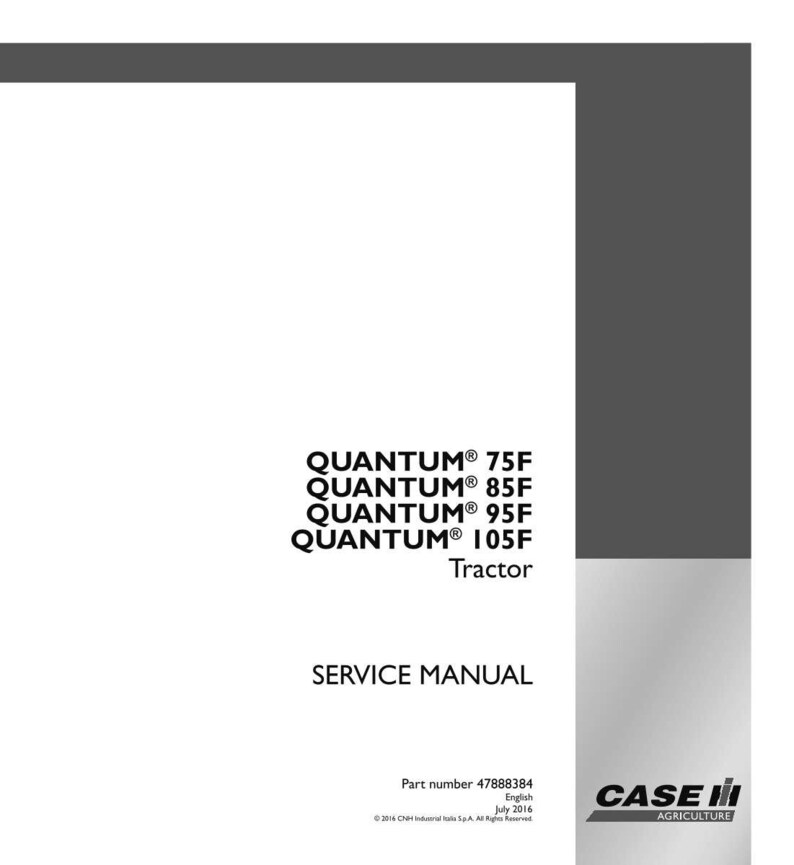 May include: A white service manual cover with the text "QUANTUM 75F, 85F, 95F, 105F Tractor" and "SERVICE MANUAL". The Case IH Agriculture logo is in the bottom right corner.