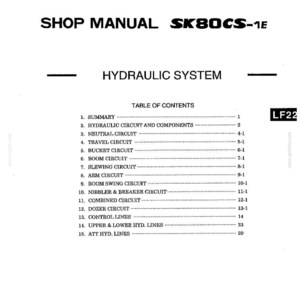 Kobelco SK80CS-1E Hydraulic Excavator Service Repair Workshop Manual | Instant PDF Download image 4