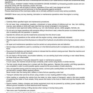 May include: A page from a manual titled "Safety rules SAFETY REGULATIONS." The text provides safety guidelines to prevent accidents, covering topics like general procedures, equipment handling, and air pressure limits. The document includes a date and revision number.