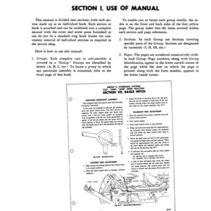 May include: A page from a manual for "350," "500B," and "600B" series tractors. The manual is divided into sections, with instructions on how to use it. Includes diagrams and text about the tractor's hydraulic systems and control rod adjustment.