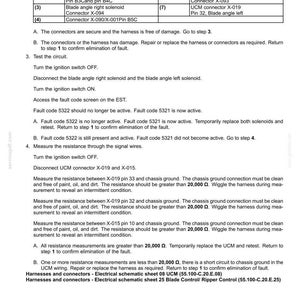 Op de afbeelding: Technisch document met foutcodes voor elektrische systemen, een schematische legenda en probleemoplossingsinstructies. Instructies voor het testen van circuits, het meten van weerstand en het controleren van connectoren. Gedateerd 10 juni 2015.