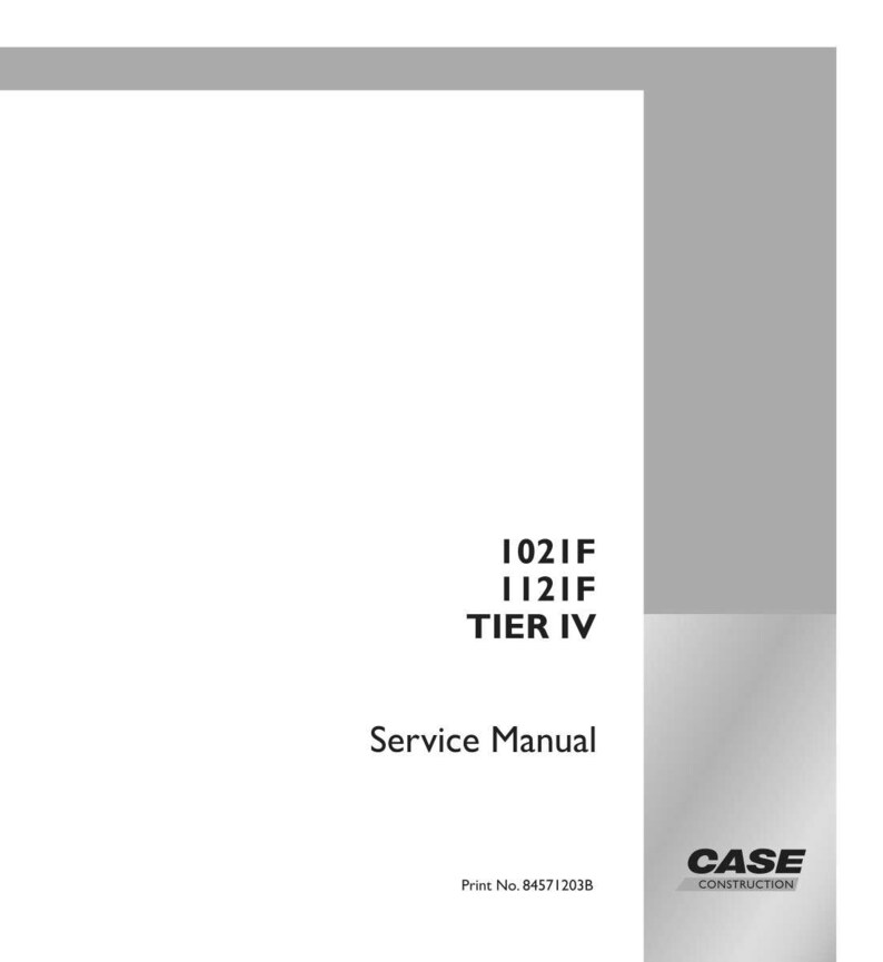 May include: A white service manual with the text "1021F, 1121F, TIER IV, Service Manual." The Case Construction logo is in the bottom right corner. Print No. 84571203B is at the bottom.