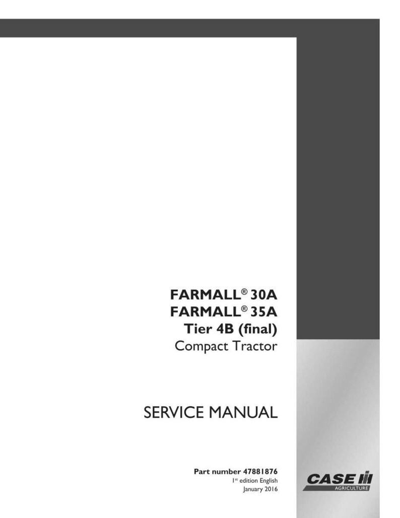May include: A white service manual for FARMALL 30A and 35A Tier 4B compact tractors. The cover includes the text "SERVICE MANUAL" and the Case IH Agriculture logo. Part number 47881876 is visible.