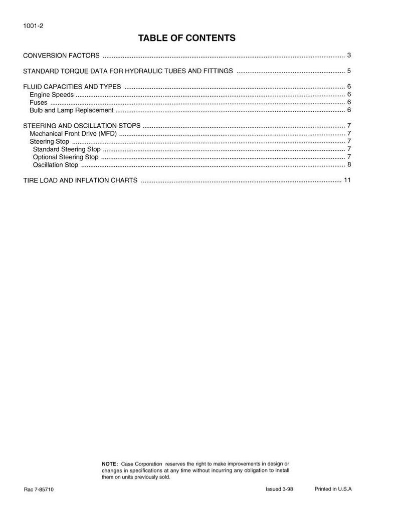 K&ouml;nnte beinhalten: Eine wei&szlig;e Seite mit der &Uuml;berschrift "INHALTSVERZEICHNIS" und einer Liste von Themen wie "UMRECHNUNGSFAKTOREN", "FL&Uuml;SSIGKEITSKAPAZIT&Auml;TEN UND -ARTEN" und "LENK- UND SCHWINGUNGSSTOPPS". Gedruckt in den USA.