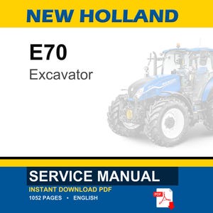 New Holland E70 Midi Bandgrävmaskin Service och reparation Verkstadsmanual | Direkt PDF-nedladdning bild 1