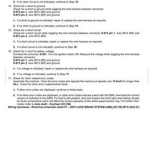 Peut inclure: Page d'un manuel avec des codes de d&eacute;faut du syst&egrave;me &eacute;lectrique, d&eacute;taillant les contr&ocirc;les des courts-circuits et de la tension de la batterie. Instructions pour les faisceaux de c&acirc;bles et les connecteurs.