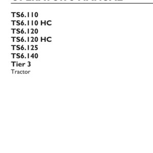 New Holland Ts6.110, Ts6.120, Ts6.125, TS6.140 HC Tier 3 Tractor Operator Owners Operation Manual | Instant PDF Download image 3