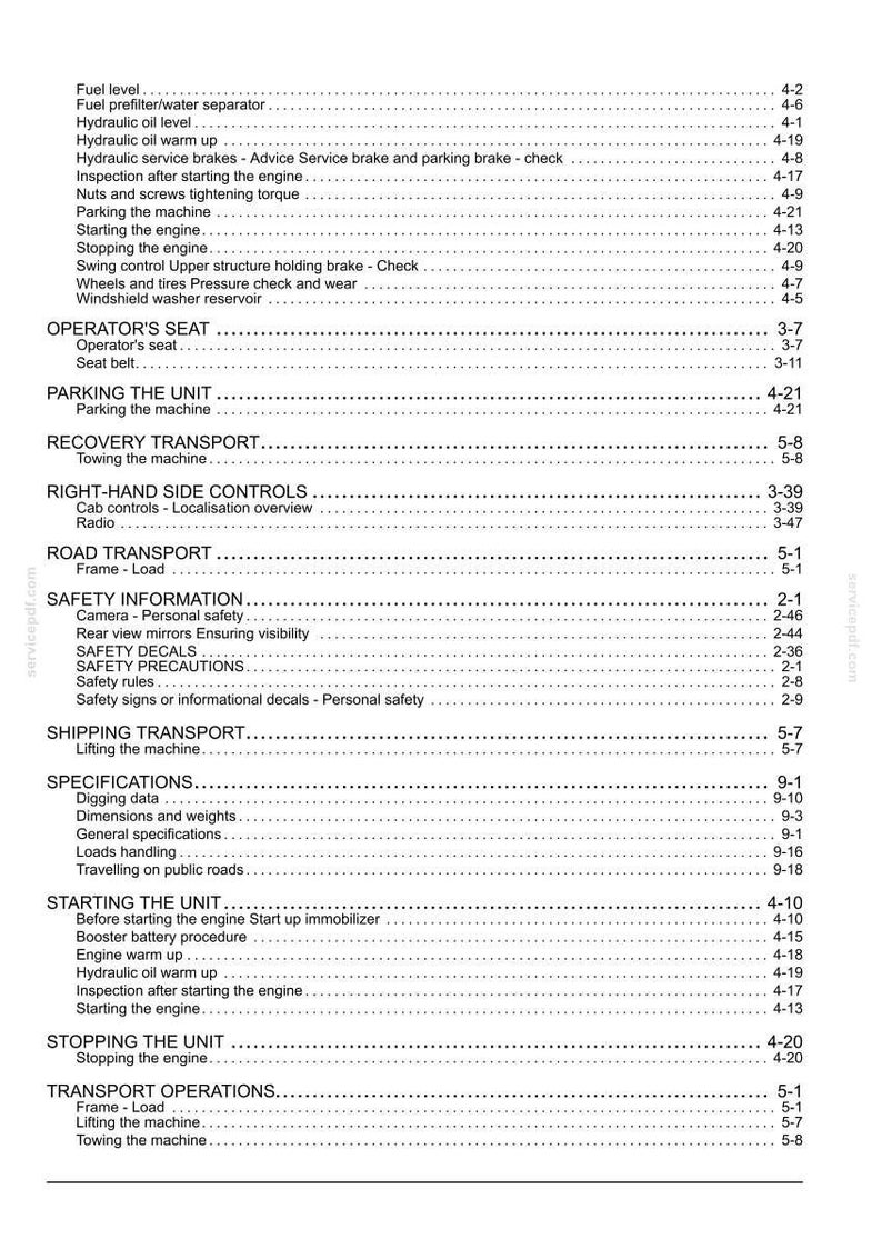 New Holland WE150B Hjulgrävmaskin, bruksanvisning | Direkt PDF-nedladdning bild 11