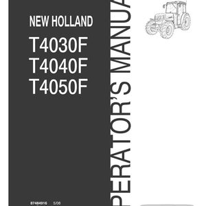 May include: A New Holland operator's manual for T4030F, T4040F, and T4050F tractor models. The cover is dark gray with white text, featuring a small line drawing of a tractor at the top right and the New Holland Agriculture logo at the bottom right.