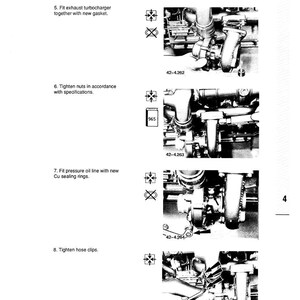 May include: A page from a workshop manual, titled "Disassembly and reassembly of complete engine." The manual, "Werkstatthandbuch B/FL 1011/T," shows engine component assembly steps with diagrams and text instructions. The page includes images of engine parts.