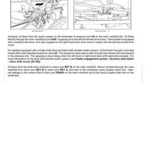 May include: Diagram illustrating a cutter control circuit for hydraulic systems. The image features two detailed diagrams with labels and arrows, demonstrating hydraulic oil flow. Accompanying text offers technical details on the system's components and function.