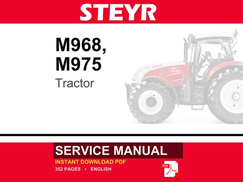 Steyr M968, M975 Tractor Service Repair Workshop Manual Service Manual | Instant PDF Download image 1