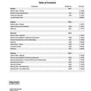 May include: A service manual for 585G/586G/588G forklifts. The table of contents lists sections on general information, engines, electrical systems, and steering. Includes specifications, removal, installation, and troubleshooting details. Printed in the USA in June 1999.
