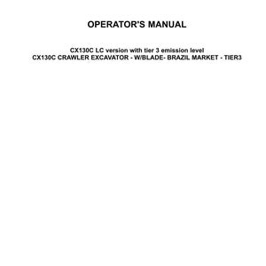 May include: White document with the "CASE CONSTRUCTION" logo at the top. The text reads "OPERATOR'S MANUAL" and details about the CX130C crawler excavator, including the version, emission level, and market. The issue date is September 2016.