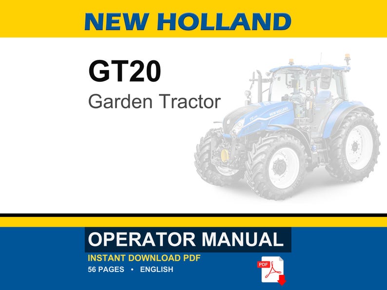 New Holland GT20 Garden Tractor Operator Owners Operation Manual | Instant PDF Download image 1