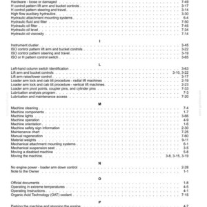 May include: A detailed technical manual page with a list of specifications, controls, and maintenance procedures for a machine. The text is black on a white background, with numbered sections and subheadings.