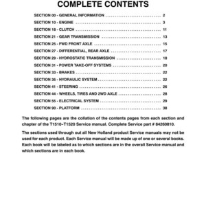 New Holland T1510, T1520 Tractor Service Repair Workshop Manual Pdf | Instant Pdf Download image 3