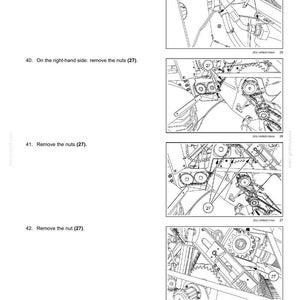 May include: Diagram of a mechanical component with arrows pointing to nuts labeled (27). The text reads "Product feeding - Rotor" and instructions to remove the nuts. The image is a technical illustration.