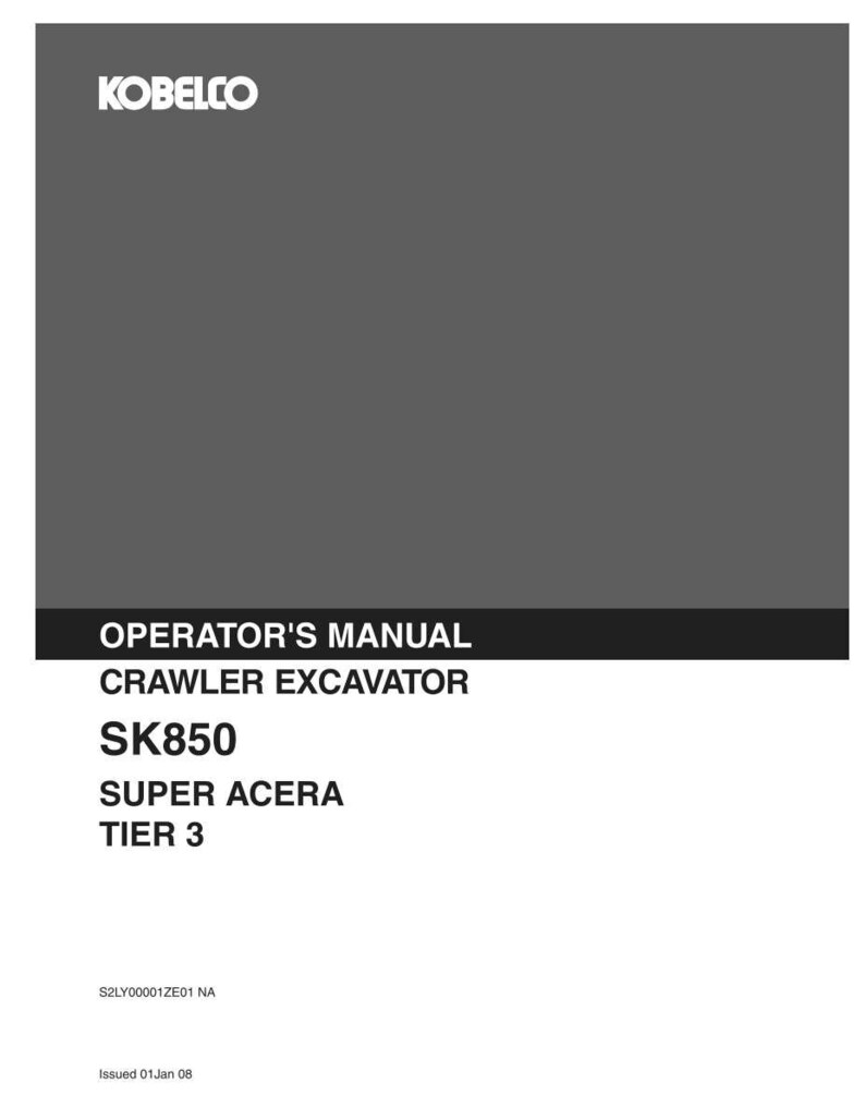 Kobelco SK850 Super Acera Tier 3 Crawler Excavator Operator Owners Operation Manual | Instant PDF Download image 2