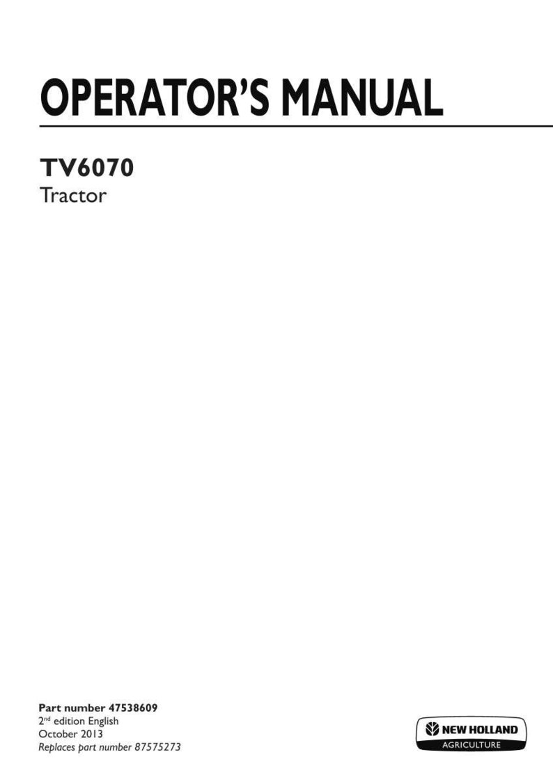 New Holland TV6070 Tractor Operator Owners Operation Manual Manual | Instant PDF Download image 3