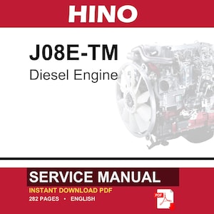 Hino J08E-TM Diesel Engine Service Repair Workshop Manual | Instant PDF Download image 1