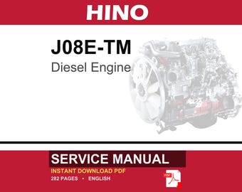 Hino J08E-TM Diesel Engine Service Repair Workshop Manual | Instant PDF Download