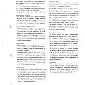 Peut inclure: Une page de document technique intitul&eacute;e SECTION VI GENERAL INFORMATION 1. HYDRAULIC SYSTEM. Le texte d&eacute;taille les circuits hydrauliques, la r&eacute;duction de consommation, les syst&egrave;mes de translation, d'orientation et de contr&ocirc;le, page 6-1.