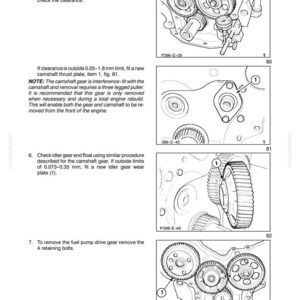 Pu&ograve; includere: Diagramma tecnico da un manuale che illustra componenti del motore, tra cui ingranaggi e una piastra di spinta. Il testo recita "SECTION 10 - ENGINE - CHAPTER 1". L'immagine &egrave; un'illustrazione tecnica con etichette e misure in millimetri.