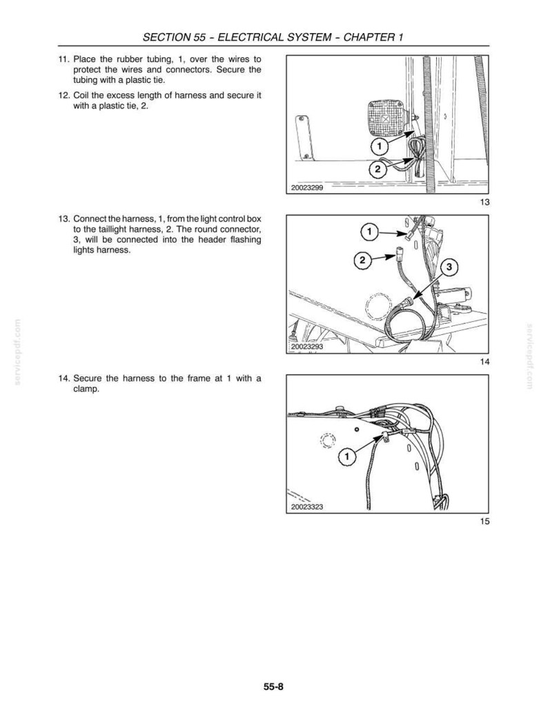 Pu&ograve; includere: Diagrammi tecnici che illustrano i componenti del sistema elettrico e i collegamenti dei cavi. Include primi piani di cablaggi, connettori e una scatola di controllo luci. Etichette di testo e numeri identificano parti e passaggi.