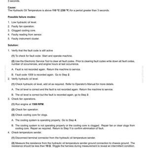 Puede incluir: Documento t&eacute;cnico que detalla los c&oacute;digos de fallo de un sensor de temperatura de aceite hidr&aacute;ulico. Incluye contexto, causas, posibles modos de fallo y soluciones. La temperatura es de 110&deg;C con una resistencia de 130 ohmios.