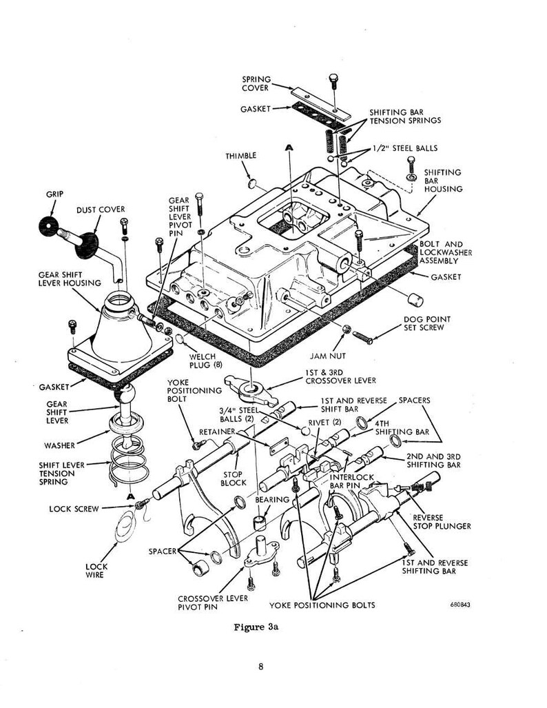 May include: An exploded diagram of a mechanical assembly, likely part of a vehicle's transmission system. The image is a detailed technical illustration with labels pointing to various components like springs, bolts, and levers. The diagram is in black and white.