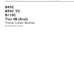 Manual de operación y mantenimiento del tractor New Holland B95c, B95c Tc, B110C Tier 4B (final) / Descarga instantánea en PDF imagen 3