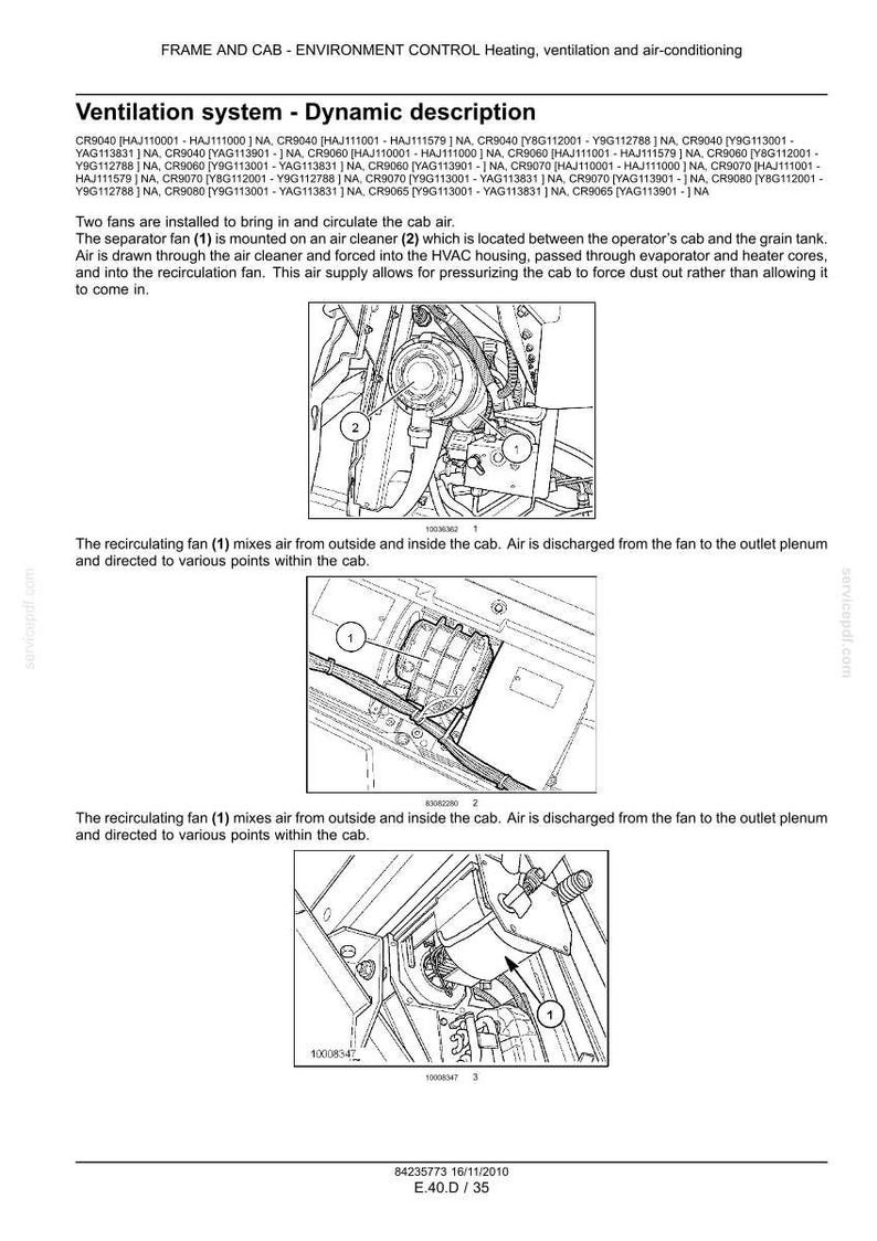 New Holland Cr9040, Cr9060, Cr9065, CR9070, CR9080 Combine Service Repair Workshop Manual | Instant PDF Download image 9