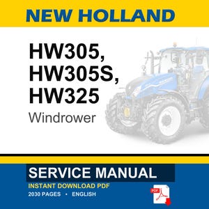 Manuale di officina per la riparazione e la manutenzione delle andanatrici semoventi New Holland HW305, HW305S, HW325 / Download PDF immediato immagine 1