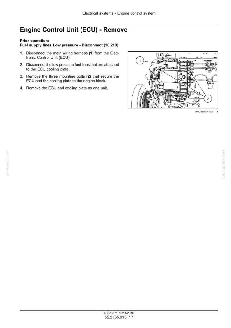 Peut inclure: Sch&eacute;ma illustrant le d&eacute;montage d'un calculateur (ECU). L'image montre l'ECU et ses composants, avec des num&eacute;ros indiquant les pi&egrave;ces et les instructions de d&eacute;montage.