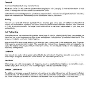 May include: A page from a manual titled "Basic instructions Hardware" with text about hardware, plating, nut tightening, locknuts, jam nuts, and thread lubrication. The manual includes specifications and instructions for various components.