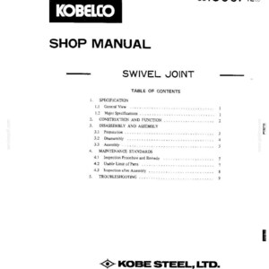 Kobelco K905, K905LC Hydraulic Excavator Service Repair Workshop Manual | Instant PDF Download image 8