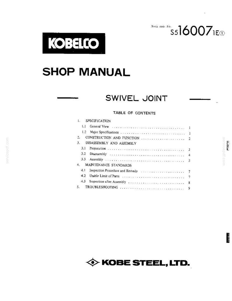 Kobelco K905, K905LC Hydraulic Excavator Service Repair Workshop Manual | Instant PDF Download image 8