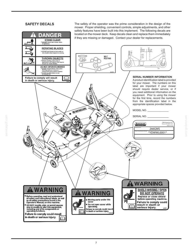 New Holland 266GMS Mid Mount Side Discharge Mower Deck Operator Owners Operation Manual Manual | Instant PDF Download image 4