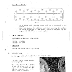 May include: A technical diagram for Ford 678 HT, 678 HTA, and 666 HT engines. The document includes instructions for cylinder head bolts, valve clearance, and injection pump timing. Measurements are in millimeters and Newton-meters.