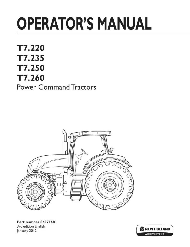 Gebruikershandleiding New Holland T7.220, T7.235, T7.250, T7.260 Power Command-tractorbestuurder | Directe pdf-download afbeelding 3